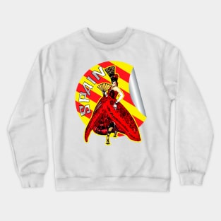 Spain woman dancing flamenco Crewneck Sweatshirt